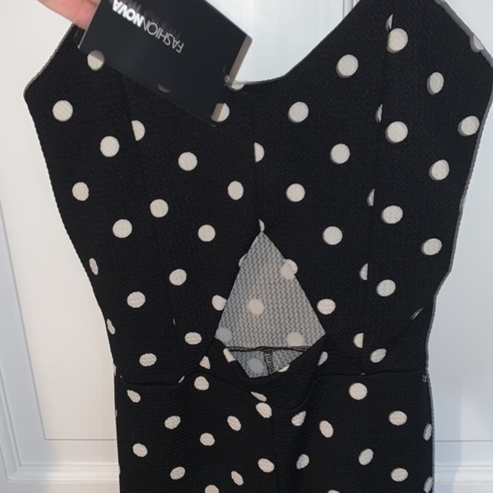 Fashion nova black and white polka dot‎ jumpsuit - Picture 3 of 5